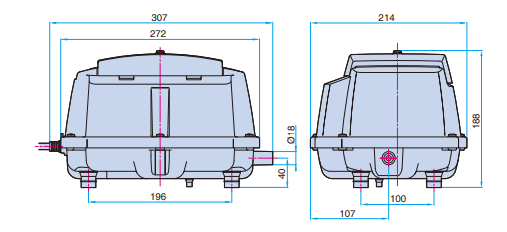 Dimensions Compresseur à piston NITTO LA-60B